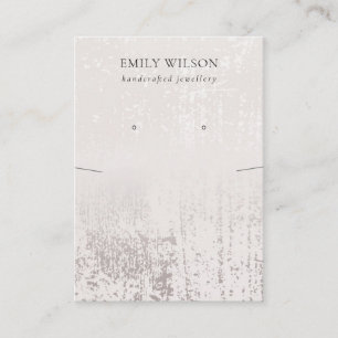 Abstract Silver Rainfall Necklace Earring Display  Business Card