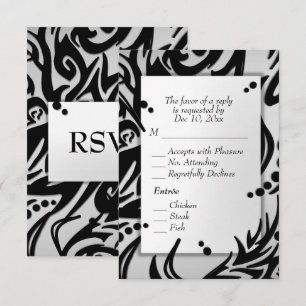 Abstract Silver Tribal with Menu RSVP