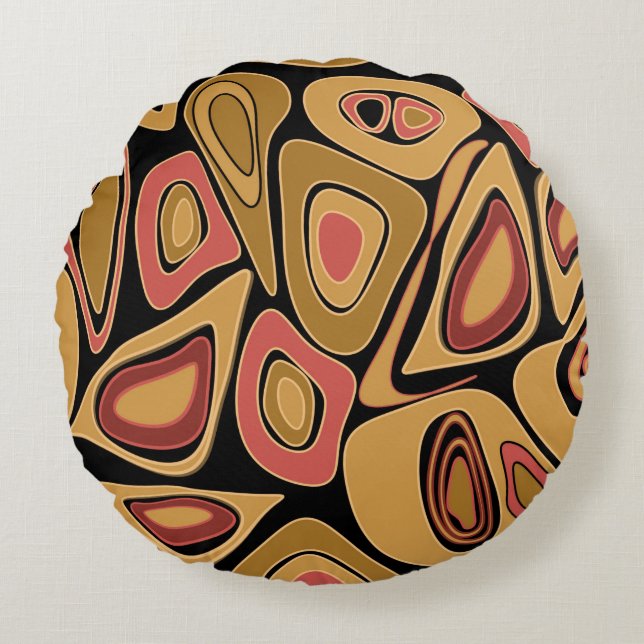 Abstract simple seamless texture pattern print round cushion (Front)