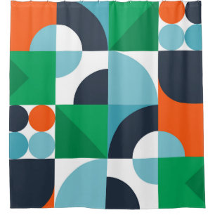 Abstract simple shapes and shapes shower curtain