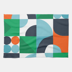 Abstract simple shapes and shapes tea towel