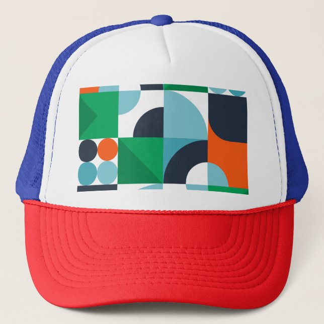 Abstract simple shapes and shapes trucker hat (Front)