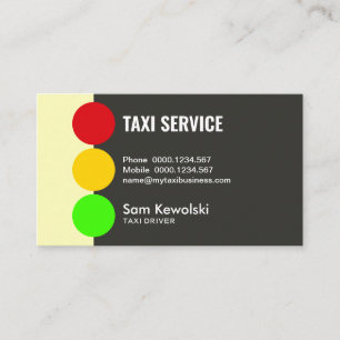 Abstract Simple Traffic Lights Signal Taxi Service Business Card
