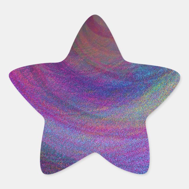 Abstract Simulated Metallic Paint Star Sticker (Front)