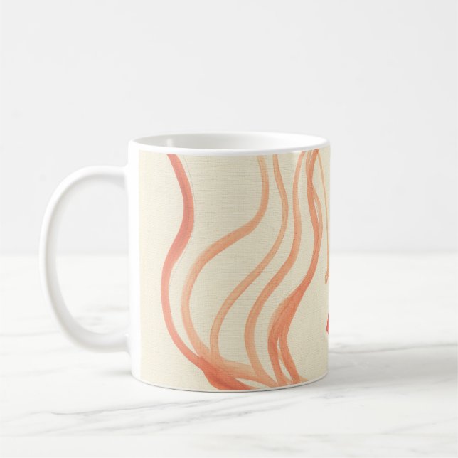 Abstract sketch woman face coffee mug (Left)