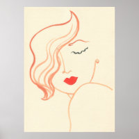 Abstract sketch woman face