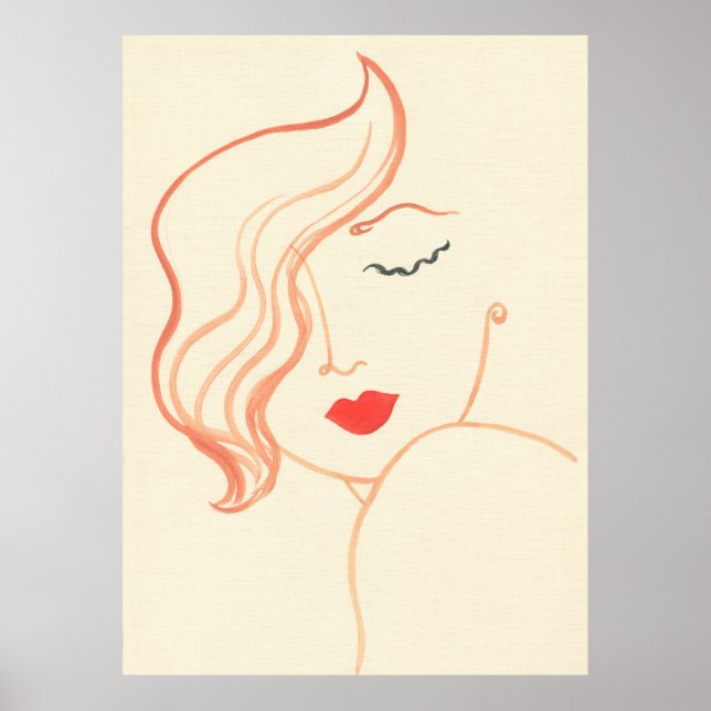 Abstract sketch woman face poster (Front)