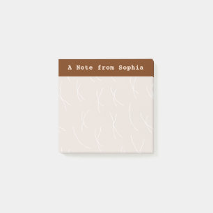Abstract Sketchy Lines Personalized Dark Brown Post-it Notes
