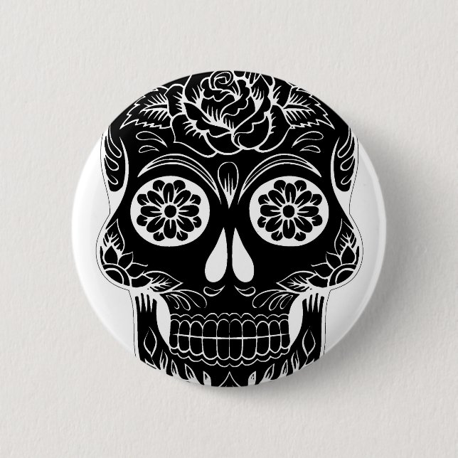Abstract Skull 6 Cm Round Badge (Front)