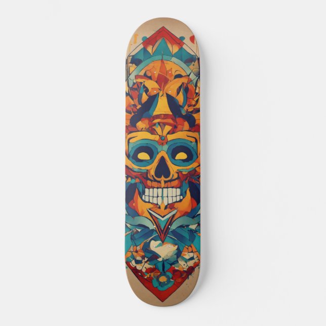 Abstract Skull Brandmark Skateboard Design" (Front)