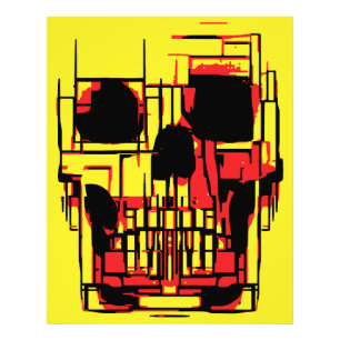 Abstract Skull in Vibrant Colours Photo Print