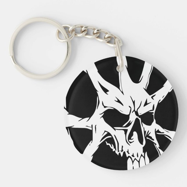Abstract Skull Roots: Dark Art Key Ring (Front)