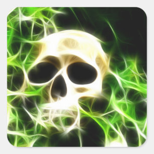 Abstract skull square sticker