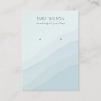 Abstract Sky Blue Waves Stud Earring Display