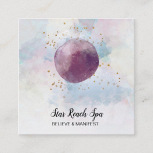 *~* Abstract Sky Cosmo Stars Watercolor Universe Square Business Card