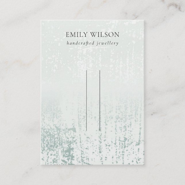 Abstract Sliver Aqua Rain Hairclips Pin Display Business Card (Front)