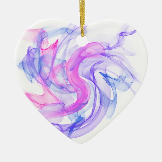 Abstract  Smoke on the Water Ceramic Tree Decoration (Front)