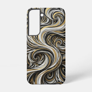 Abstract Smoke Swirl Gold Paper Samsung Cases