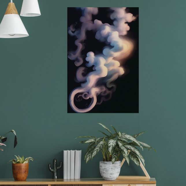 Abstract Smoke Swirls | Modern Art Poster (Living Room 1)