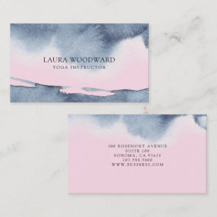 Abstract Smoky Pink Blue Yoga Instructor Business Card