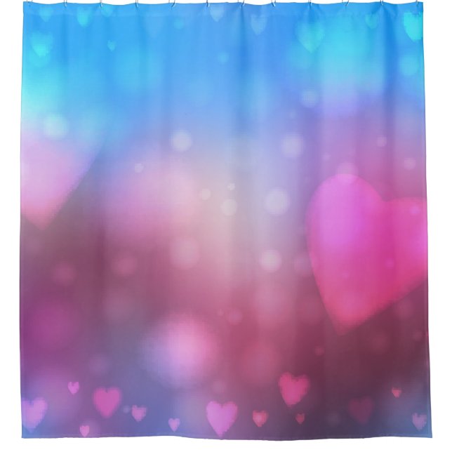 Abstract smooth blur blue and pink background with shower curtain (Front)