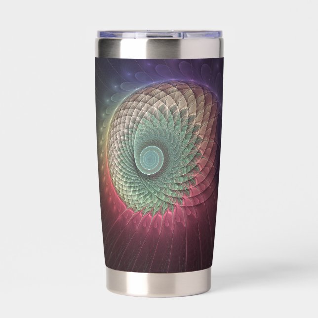 Abstract Snail Colorful Modern Fractal Art Insulated Tumbler (Front)