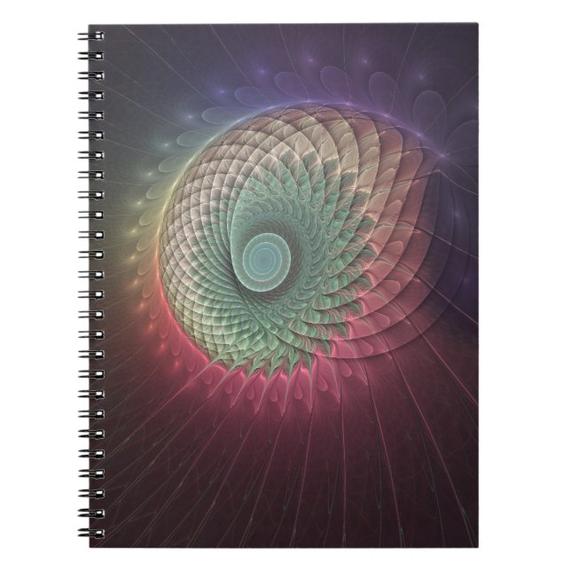 Abstract Snail Colorful Modern Fractal Art Notebook (Front)
