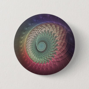 Abstract Snail Colourful Modern Fractal Art 6 Cm Round Badge