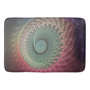 Abstract Snail Colourful Modern Fractal Art Bath Mat