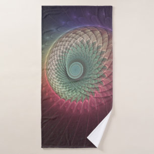 Abstract Snail Colourful Modern Fractal Art Bath Towel
