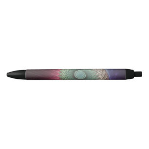Abstract Snail Colourful Modern Fractal Art Black Ink Pen