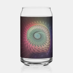 Abstract Snail Colourful Modern Fractal Art Can Glass
