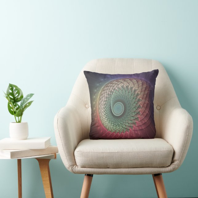 Abstract Snail Colourful Modern Fractal Art Cushion (Chair)