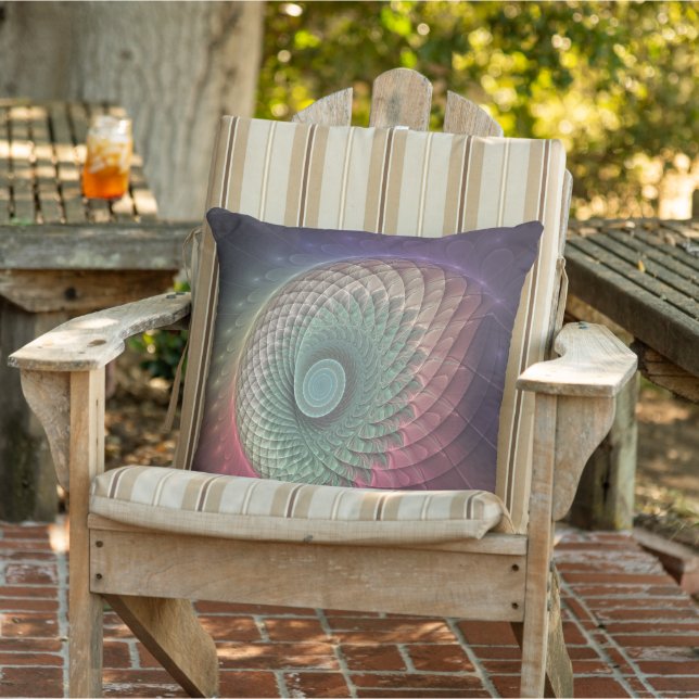 Abstract Snail Colourful Modern Fractal Art Cushion (Chair)