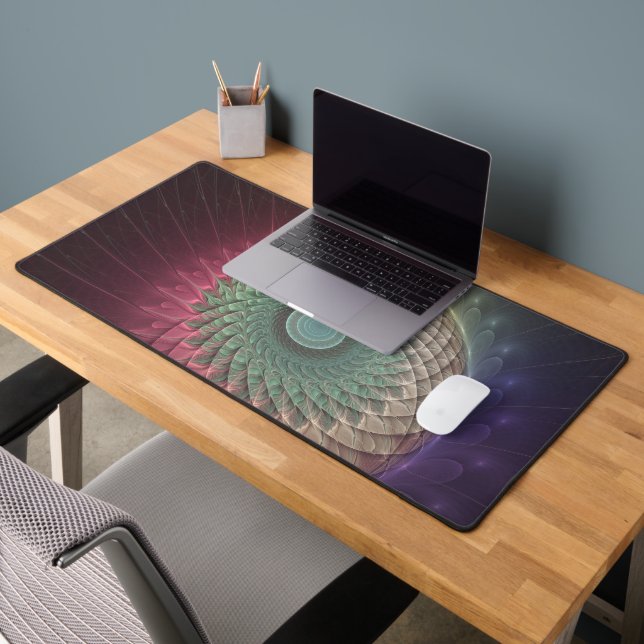 Abstract Snail Colourful Modern Fractal Art Desk Mat (Office 2)