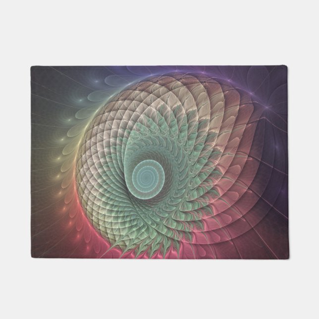 Abstract Snail Colourful Modern Fractal Art Doormat (Front)