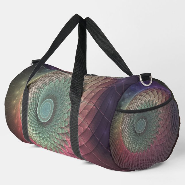 Abstract Snail Colourful Modern Fractal Art Duffle Bag (Right Corner)