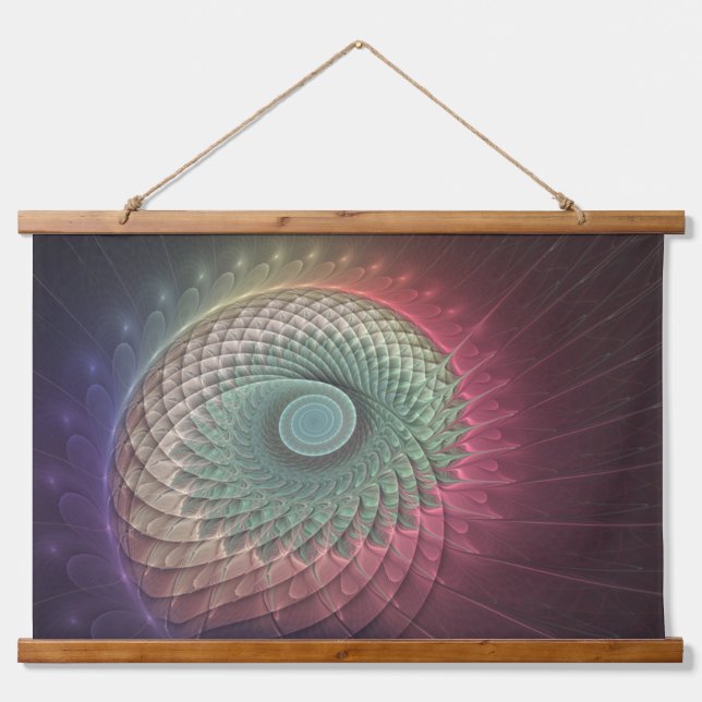 Abstract Snail Colourful Modern Fractal Art Hanging Tapestry (Front)