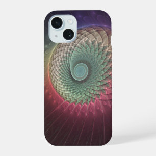 Abstract Snail Colourful Modern Fractal Art iPhone 15 Case