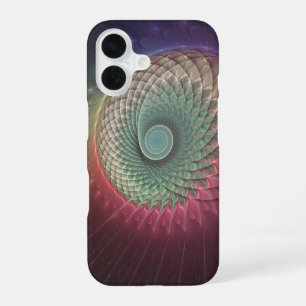 Abstract Snail Colourful Modern Fractal Art iPhone 16 Case