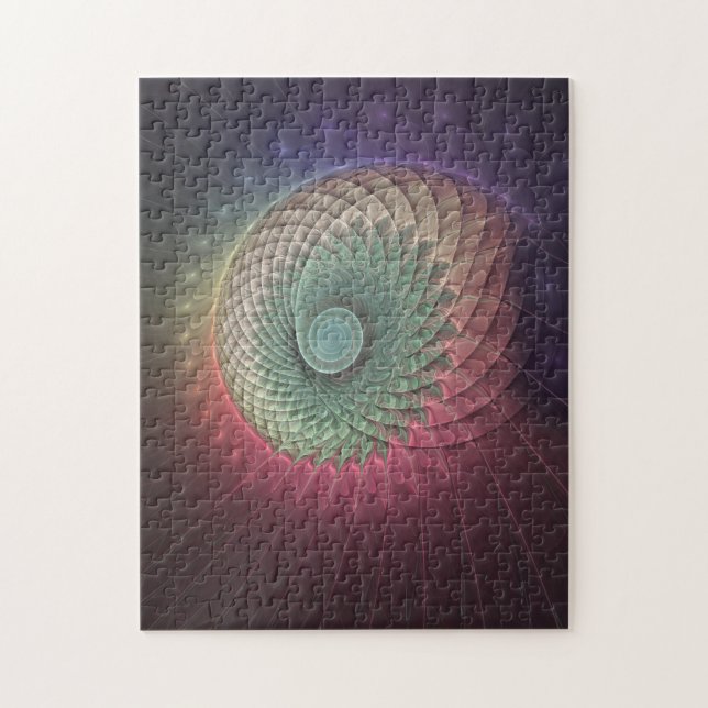 Abstract Snail Colourful Modern Fractal Art Jigsaw Puzzle (Vertical)