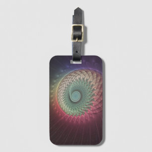 Abstract Snail Colourful Modern Fractal Art Luggage Tag