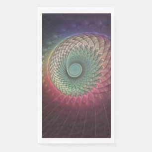 Abstract Snail Colourful Modern Fractal Art Napkin