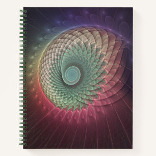 Abstract Snail Colourful Modern Fractal Art Notebook