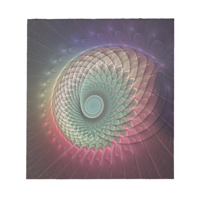 Abstract Snail Colourful Modern Fractal Art Notepad (Front)