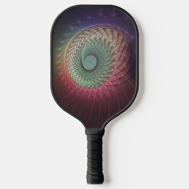 Abstract Snail Colourful Modern Fractal Art Pickleball Paddle (Front)