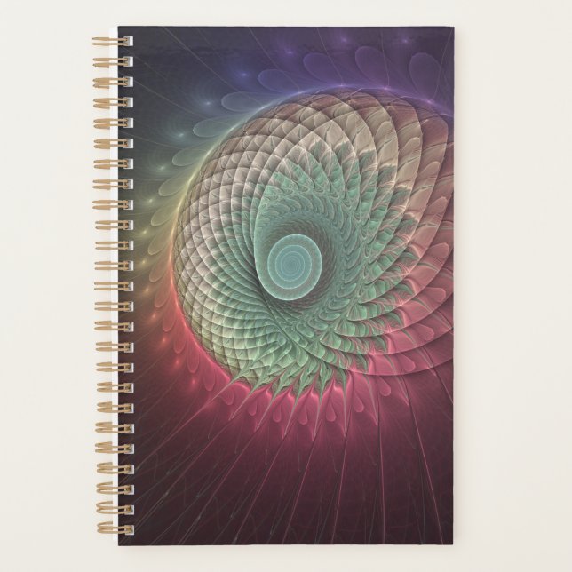 Abstract Snail Colourful Modern Fractal Art Planner (Front)