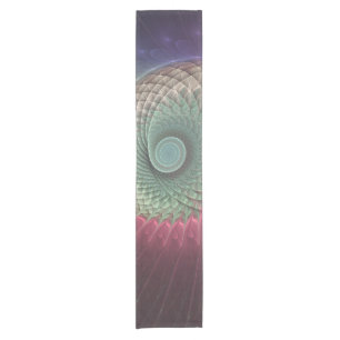 Abstract Snail Colourful Modern Fractal Art Short Table Runner