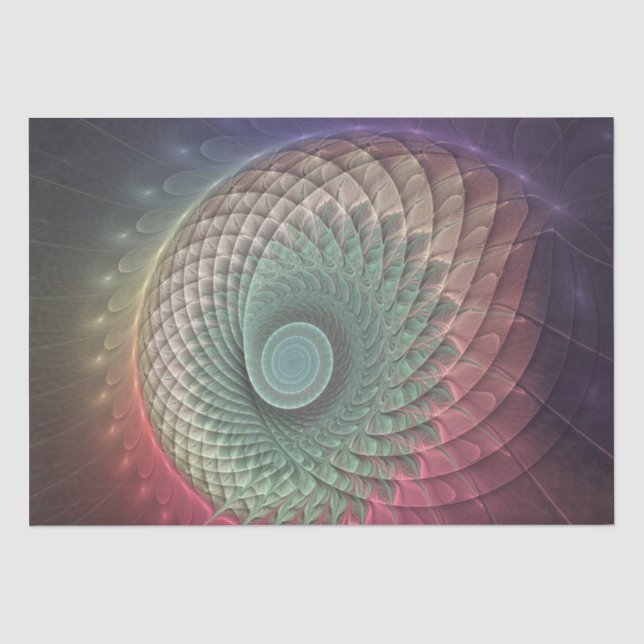 Abstract Snail Colourful Modern Fractal Art Tissue Paper (Front)