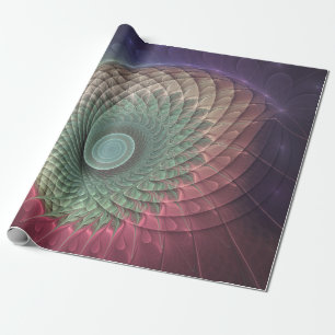 Abstract Snail Colourful Modern Fractal Art Wrapping Paper